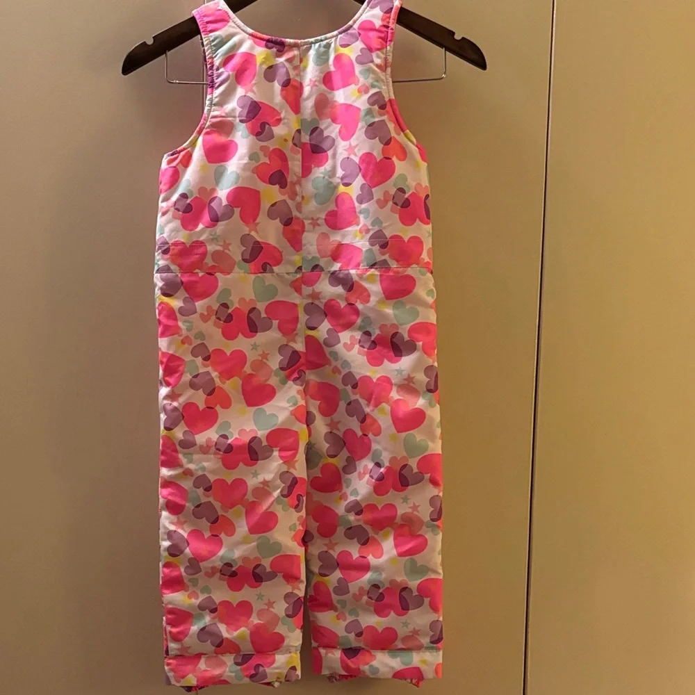 The Children's Place Colorful Heart Print Overall Snowsuit